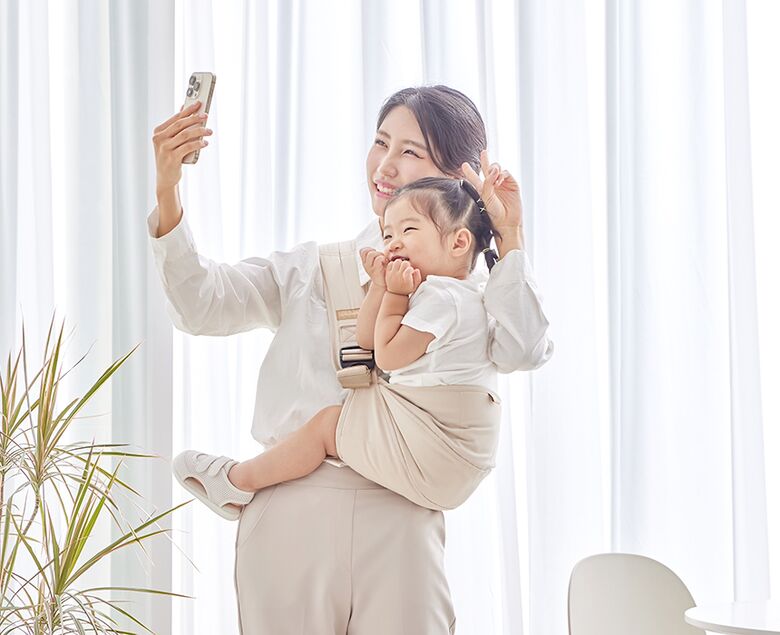 등받이가 있어 안심되는 엄마