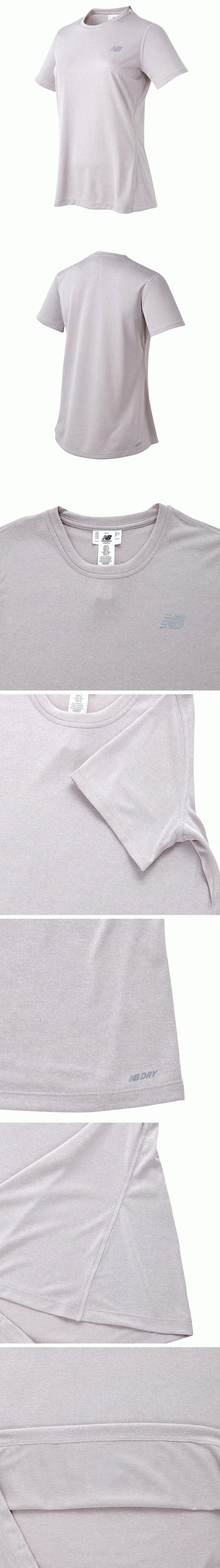 [뉴발란스] 여성 W AWT01185 헤더 롱 반팔티 / NBNEA2S012 블랙 라이트퍼플 / 여자 여성 트레이닝복 운동복 상의  롱기장 반팔티